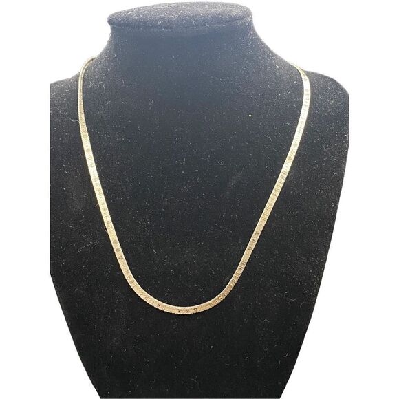 Sterling silver 925 Herringbone reversible Best Friends chain 18” 3mm made in It - Picture 2 of 10